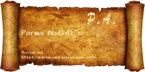 Parma Abdiás névjegykártya